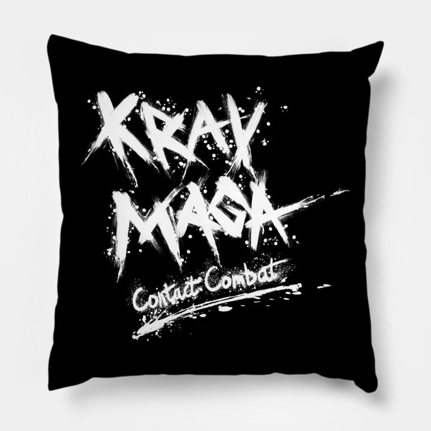 Krav Maga Contact Combat - White Pillow by YijArt