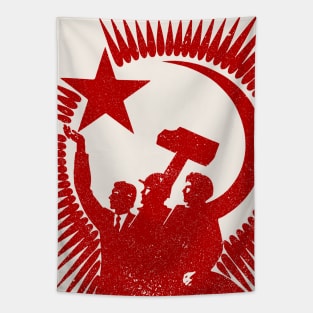 Soviet Propaganda Poster (Red) Tapestry