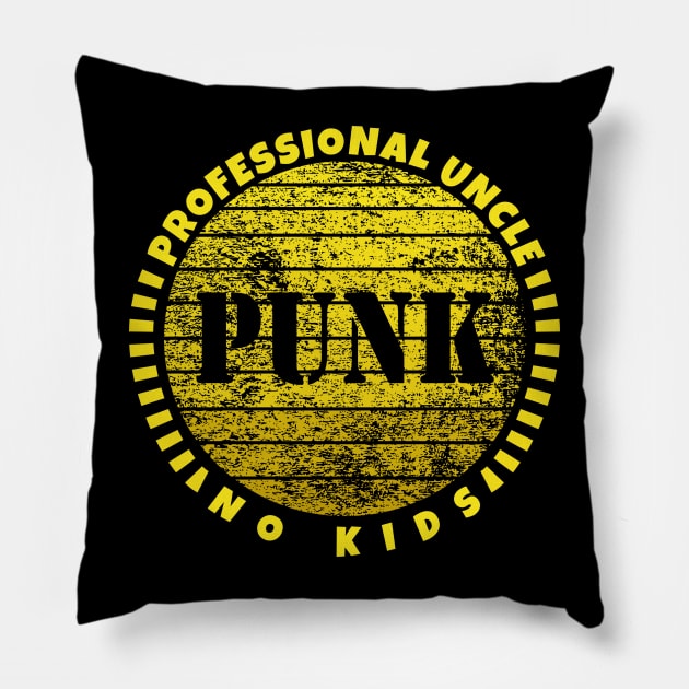 Funny Saying Professional Uncle No Kids Typography Yellow Gold Pillow by JaussZ