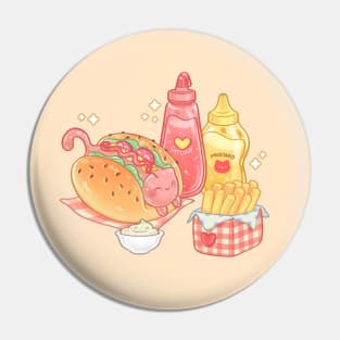 Hot-cat and fries Pin