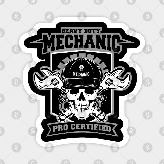 skull Mechanic Magnet by beanbeardy