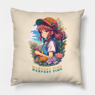 Anime Girl Harvest Moon in Garden Pillow