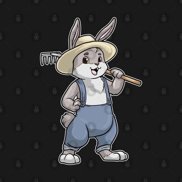 Rabbit as Farmer with Rake by Markus Schnabel