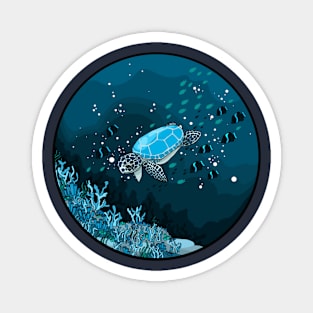 Sea Turtle with Coral Reef Magnet
