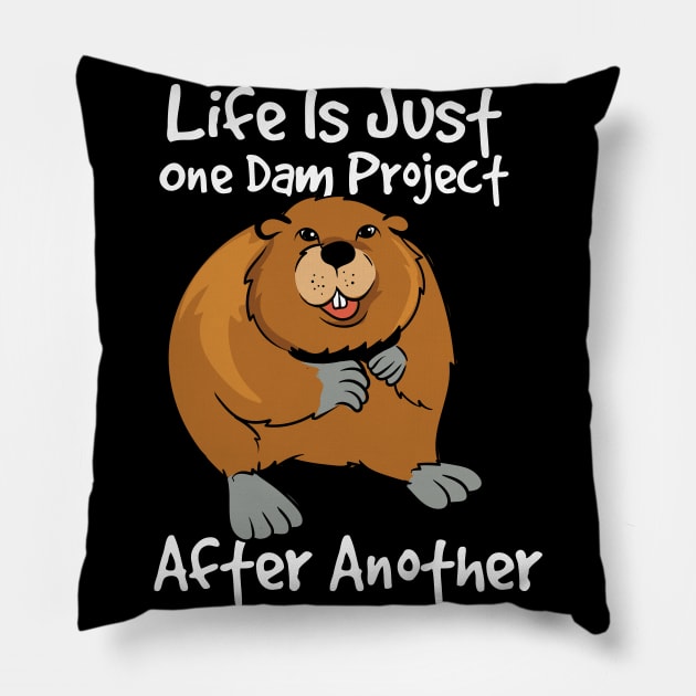 Funny Beaver, Project Manager Pillow by maxdax