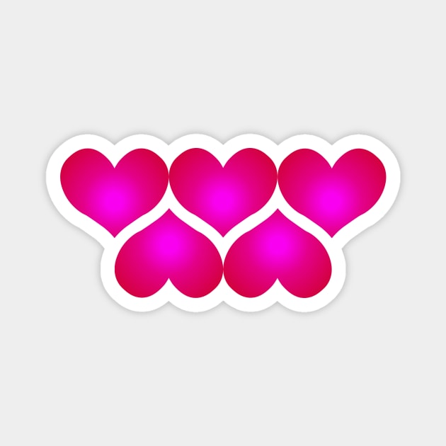 Hearts, Hearts, Hearts - In the Pink Magnet by RawSunArt