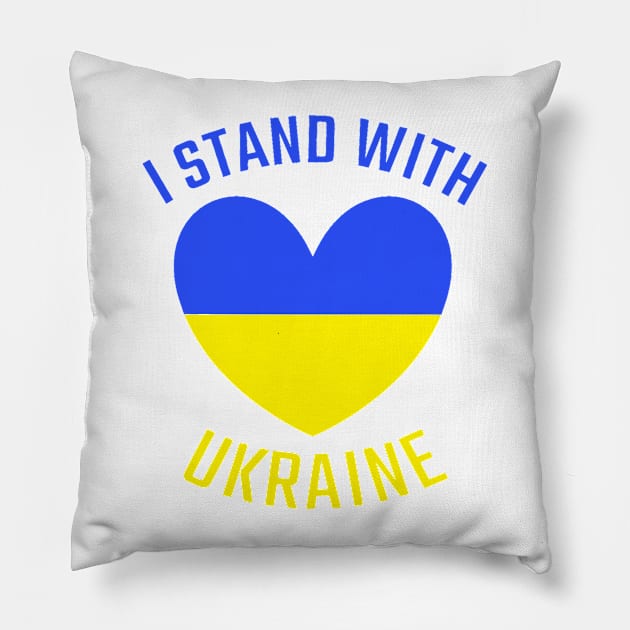 Flag of Ukraine on a Heart / I Stand With Ukraine! / Ukrainian Patriot Pillow by Vladimir Zevenckih