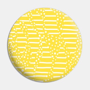 Spots and Stripes 2 - Lemon Yellow and White Pin