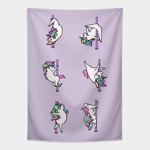 Unicorn Pole Dancing Club Unicorn Tapisserie Teepublic De