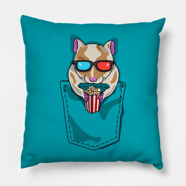 Hamster in My Pocket: Movie Night Delight Pillow by Fun Funky Designs