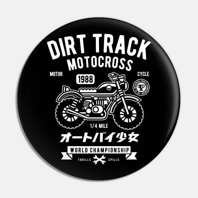 Dirt Track Motocross Classic Retro Pin by Z1