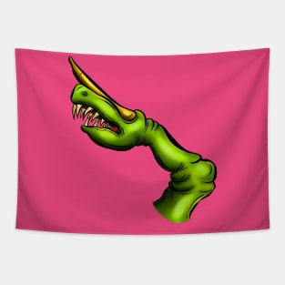 Zombie Finger Alien Cartoon Tapestry