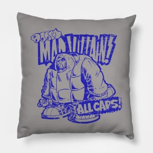 vintage mf doom blue Pillow