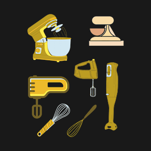 Yellow whisk kitchen hand mixer art variety pack T-Shirt