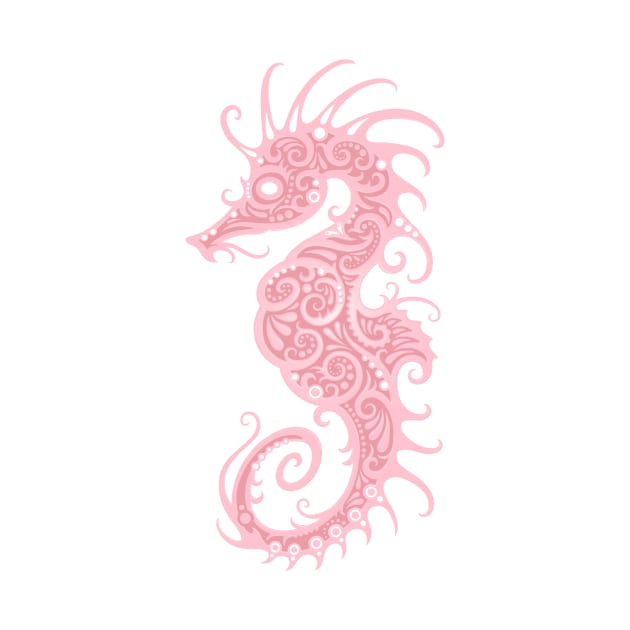 Intricate Pink Tribal Seahorse Design by jeffbartels