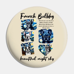 French Bulldog Under the Stars: A Starry Night Dream Pin