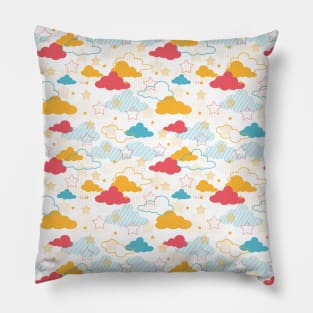 Colorful Retro Starry Sky Art Pattern Pillow