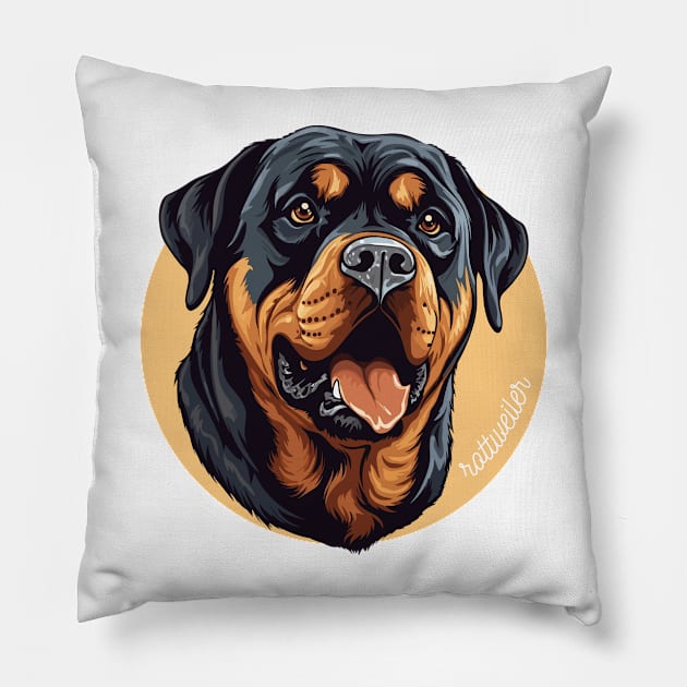 Rotweiler Rottie Dog Breed Cursive Graphic Pillow by PoliticalBabes