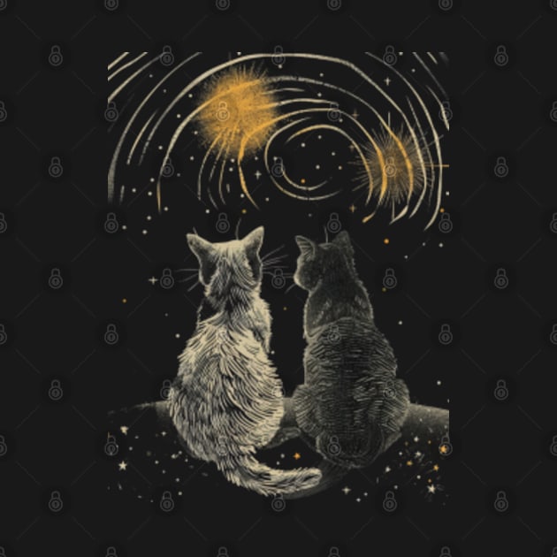 kittens and stars by Gianna Bautista Art