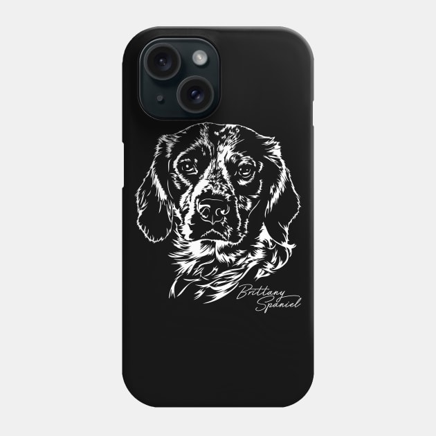 Brittany Spaniel dog portrait Phone Case by wilsigns