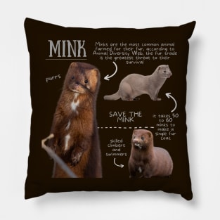 Animal Facts - Mink Pillow