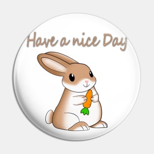 Have a nice day bunny eating carrot Pin