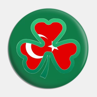 turkish Flag for st patricks day, Irish Shamrock Pin