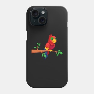 Adorable red talking parrot Phone Case