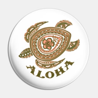 Aloha Coral Tribal Honu -4483 Pin