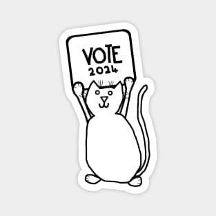 Political Cat says Vote 2024 Magnet