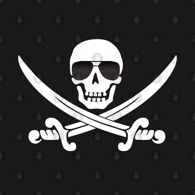 Cool Pirate Skull with Crossed Swords by HighBrowDesigns