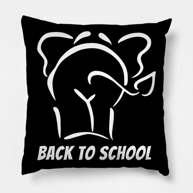 Back To School Funny Elephants Back Start Of School Gift Pillow by peter2art