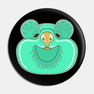 cyan cute quokka face Pin