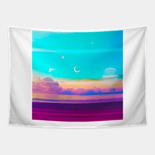 AM LoFi chromatic clouds Tapestry