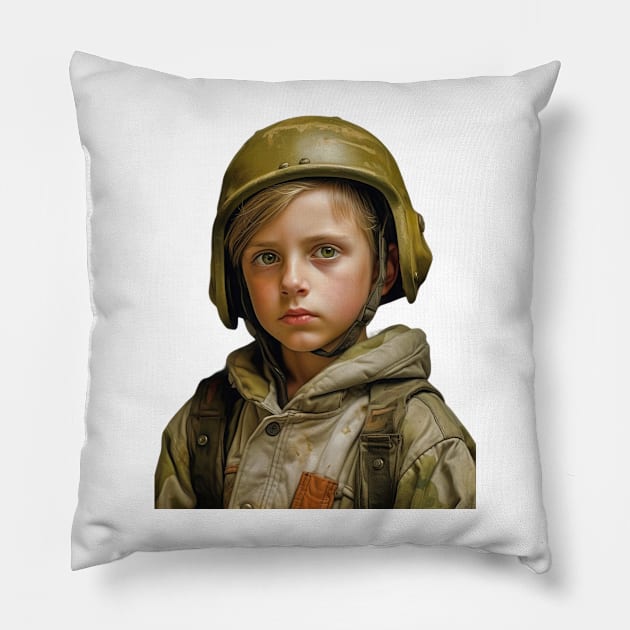 Innocent Valor: The Courageous Journey of a Young Soldier Pillow by Unboxed Mind of J.A.Y LLC 