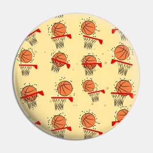 Basketball - Ball & Hoop Seamless Pattern Pin