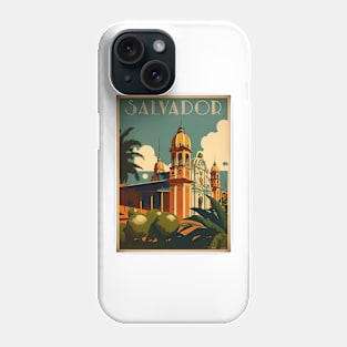 Salvador Brazil Vintage Travel Art Poster Phone Case