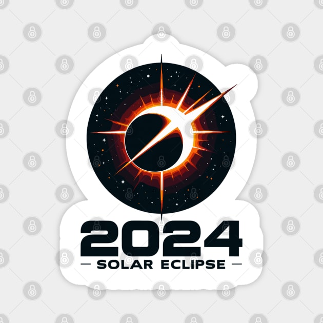 Cosmic Shadow: 2024 Solar Eclipse Spectacle Magnet by WEARWORLD