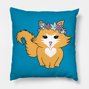 flower cat Pillow