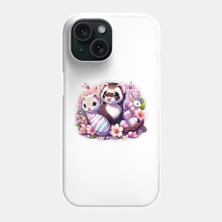 Cute Ferret Couple Easter Basket Phone Case