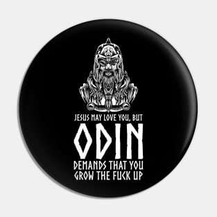 Viking God Odin - Norse Mythology - Motivational Pagan Gift Pin