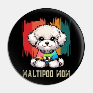 Maltipoo Mom Retro Dog Maltipoo Pin