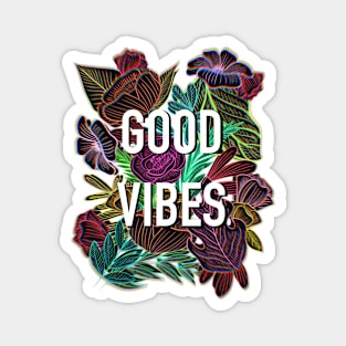 Floral good vibes Magnet