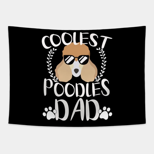 Glasses Coolest Poodles Dog Dad Tapestry by mlleradrian