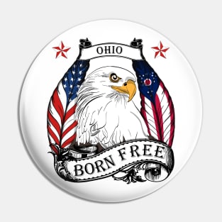 USA Ohio Eagle - Born Free Pin