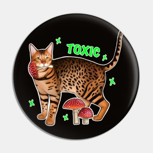 Toxic bengal cat with mushrooms Pin