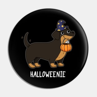 Halloweenie Cute Halloween Dachshund Dog Pun Pin