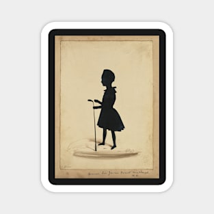 Vintage 1800's Golfer Silhouette Magnet