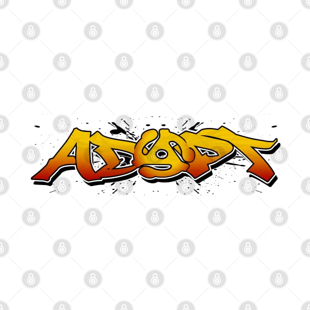 Adapt 45 (yellow to red fade with black splatter) by Nostalgink