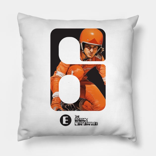 Dystopian Future, Check.  Roller-Skates and Violence, Check. Pillow by fatbastardshirts